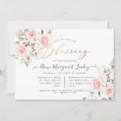 Blume in Aquarellfarbe Schwarze Rose Segen Einladung (Vorderseite)