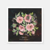 Blume in Aquarellfarbe Serviette (Vorderseite)