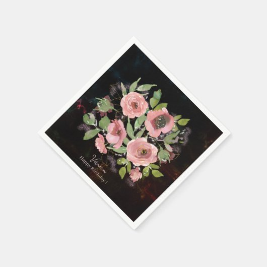 Blume in Aquarellfarbe Serviette (Ecke)