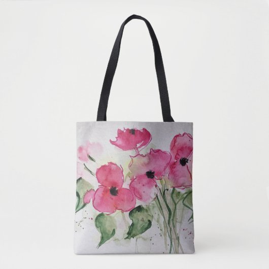 Blume in Aquarellfarbe Tasche (Vorderseite)