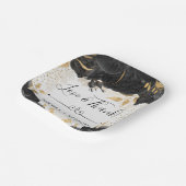 Blume in Aquarellfarbe und Gold Hochzeit Pappteller (Gewinkelt)