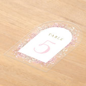 Blume in Aquarellfarbe, weiß pink, Tischnummer (Ablage )