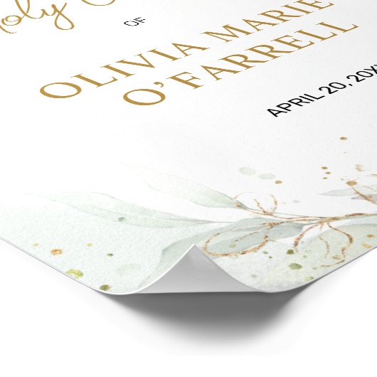 Blume in Aquarellfarbe Willkommen bei der ersten K Poster (Ecke)