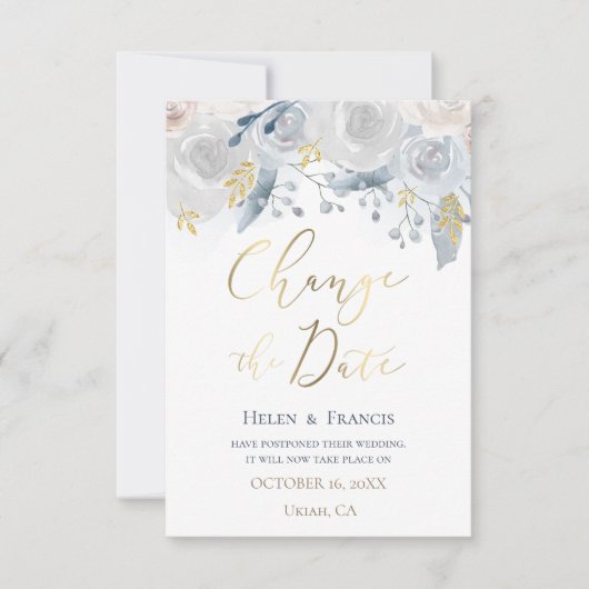 Blume in Aquarellfarben Ändern des Datums Einladung (Vorderseite)