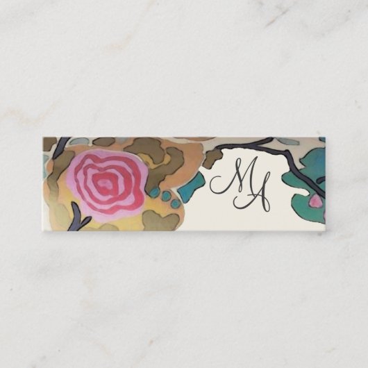 Blume in Aquarellfarben ~ Business / Calling Cards Telefonnummerkarte (Vorderseite)