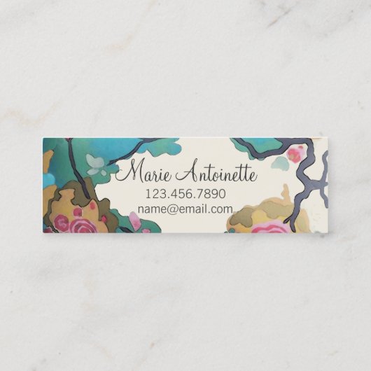 Blume in Aquarellfarben ~ Business / Calling Cards Telefonnummerkarte (Rückseite)