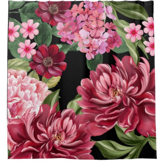 Blume in Aquarellfarben Duschvorhang (Vorderseite)