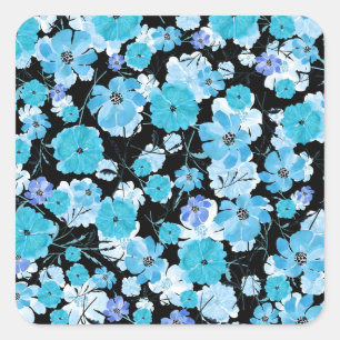 Blume in Aquarellfarben: Ein zartes Band Quadratischer Aufkleber
