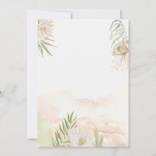 Blume in Aquarellfarben Einladung (Rückseite)