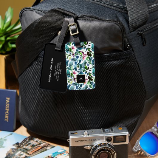 Blume in Aquarellfarben Gepäckanhänger (Vorderseite & Rückseite)