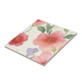 Blume in Aquarellfarben Große Druckfarben Blau Fliese (Seite)