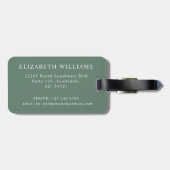 Blume in Aquarellfarben, grün, grün, grün und farb Gepäckanhänger (Rückseite horizontal)