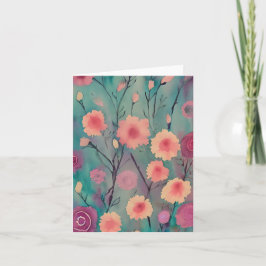 Blume in Aquarellfarben Karte