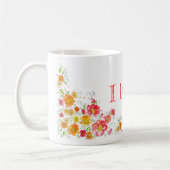 Blume in Aquarellfarben Liebe orange Kaffeetasse (Links)