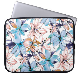 Blume in Aquarellfarben nahtlos Laptopschutzhülle