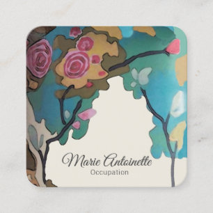 Blume in Aquarellfarben PAPIER/GRÖSSE/STILOPTIONEN Quadratische Visitenkarte