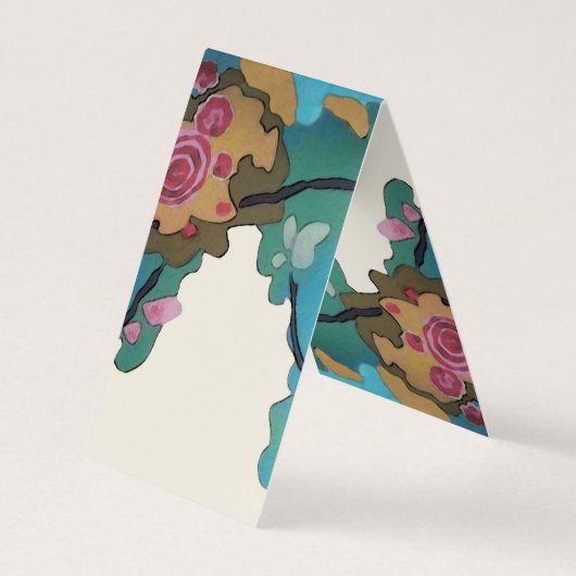 Blume in Aquarellfarben PAPIERE & GRÖSSENOPTIONEN Visitenkarten (Rückseite)