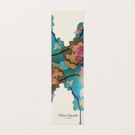 Blume in Aquarellfarben PAPIERE & GRÖSSENOPTIONEN  Visitenkarten (Außenseite Aufgefaltet)