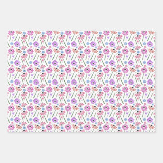 Blume in Aquarellfarben, Papierfräsen Set Geschenkpapier Set