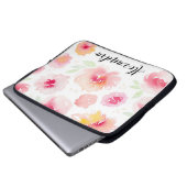 Blume in Aquarellfarben Personalisiert Name Laptop Laptopschutzhülle (Vorne Knopf)