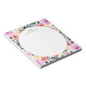Blume in Aquarellfarben Personalisiert Notepad Notizblock (angewinkelt)