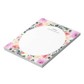 Blume in Aquarellfarben Personalisiert Notepad Notizblock (Rotiert)