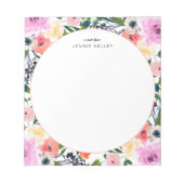 Blume in Aquarellfarben Personalisiert Notepad Notizblock (Vorderseite)