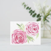 Blume in Aquarellfarben Postkarte (Stehend Vorderseite)