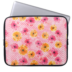 Blume in Aquarellfarben, rosa und gelb Laptopschutzhülle