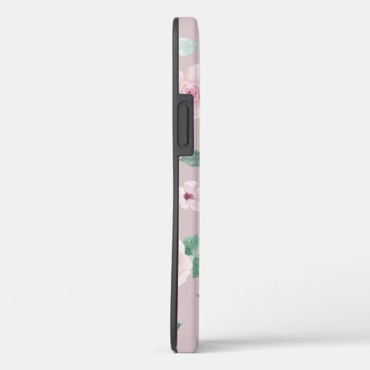 Blume in Aquarellfarben Rose Gold Monogramm Case-Mate iPhone Hülle (Rückseite / Rechts)
