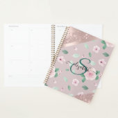 Blume in Aquarellfarben Rose Gold Monogramm Planer (Anzeige)