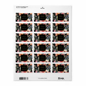 Blume in Aquarellfarben, schwarze Rücksendeadresse Adressaufkleber (Vorne)