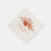 Blume in Aquarellorange Serviette (Ecke)