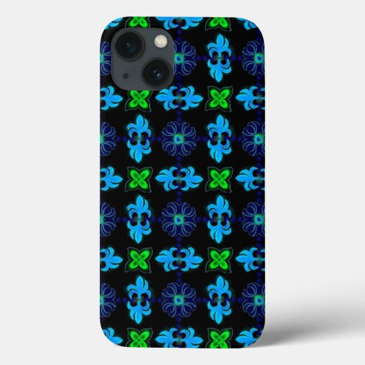 Blume in Artdeco Retro Rosa Gelb Case-Mate iPhone Hülle (Rückseite)