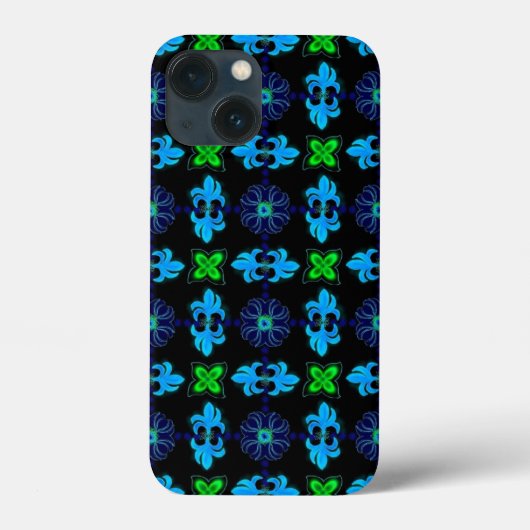 Blume in Artdeco Retro Rosa Gelb Case-Mate iPhone Hülle (Rückseite)