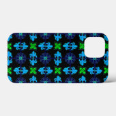 Blume in Artdeco Retro Rosa Gelb Case-Mate iPhone Hülle (Rückseite (Horizontal))