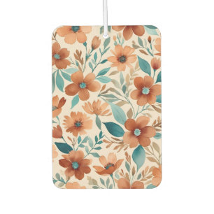 Blume in Beige, aquamarin und rostfarben Autolufterfrischer