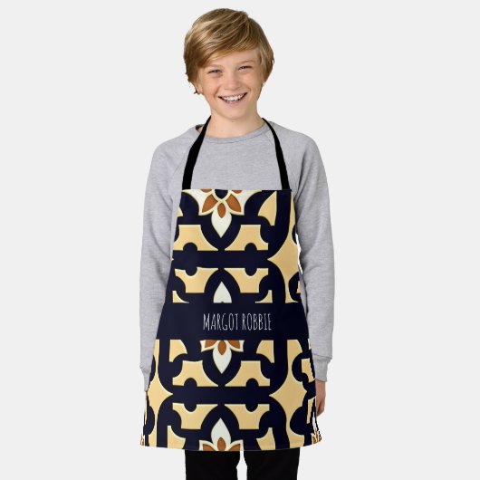 Blume in Beige Botanisches Muster Schürze (Getragen)