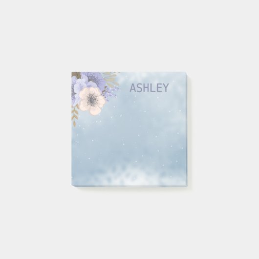 Blume in Beige und Lavendel Post-it Klebezettel (Vorderseite)