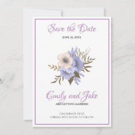 Blume in Beige und Lavendel Save The Date