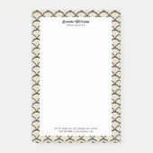 Blume in Beige und Schwarz-Deko Post-it Klebezettel (Vorderseite)