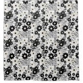 Blume in Beige und Schwarz Duschvorhang (Vorderseite)