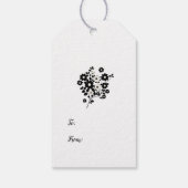 Blume in Beige und Schwarz Geschenkanhänger (Rückseite)