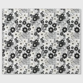 Blume in Beige und Schwarz Geschenkpapier (Flach)