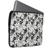 Blume in Beige und Schwarz Laptopschutzhülle (Vorne Rechts)