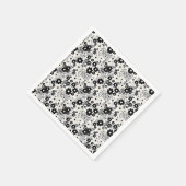 Blume in Beige und Schwarz Serviette (Ecke)