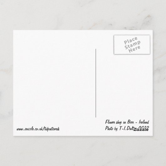 Blume in Birr - Irland Postkarte (Rückseite)