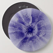 Blume in blau button (Vorne & Hinten)