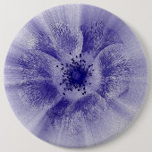 Blume in blau button (Vorderseite)