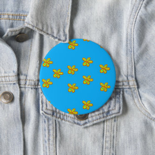 Blume in Blau Button